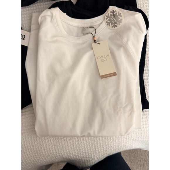 Calia Tops - CALIA Cold Weather Long Sleeve Top Womens L Pure White Thumbhole NWT NEW